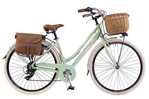 Via Veneto by Canellini Bici Vélo Citybike Byciclette CTB Femme Dame Vintage Retro Via Veneto Aluminium (Vert Clair, 46)