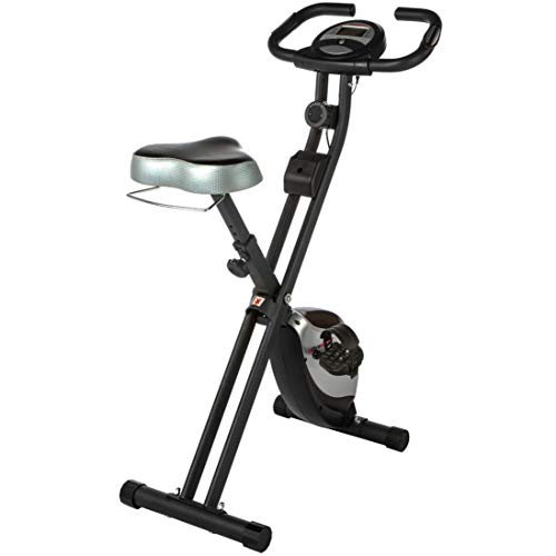 Ultrasport Vélo d'appartement F-Bike Heavy, vélo d'intérieur, vélo de fitness avec console et capteurs de pouls, pliable, Noir/Argent