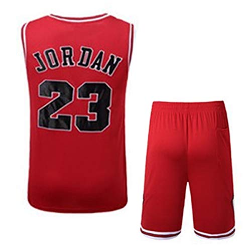 Rying Hommes Adulte Michael Jordan #23 Chicago Bulls Maillot Basketball Jersey Basket Maillots de Basket Uniforme Top et Shorts Nouveau Tissu Brodé