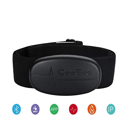 Moniteur de fréquence cardiaque/capteur de fréquence cardiaque mode double Bluetooth V4.0 & ANT, sans fil, ceinture thoracique de sport, CooSpo H6, Noir , Ant+ bluetooth