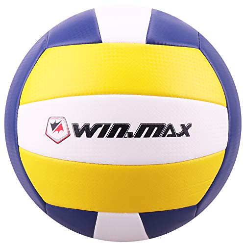 Molee Ballon de Beach Volley,Ballon de Volley,Volley-Ball (Jaune/Marine Nouvelle Version)