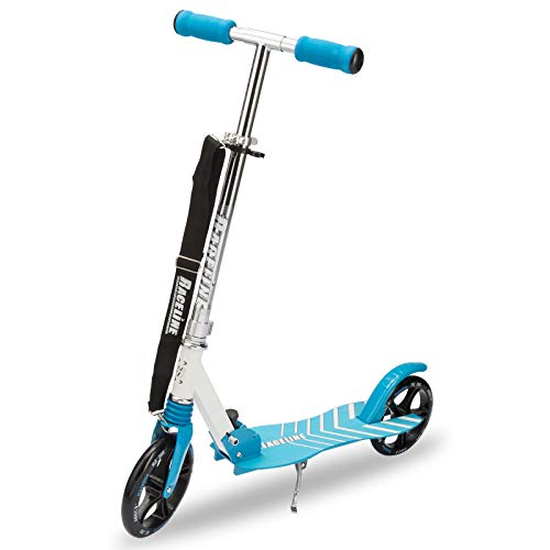 Deuba - Trottinette Pliable Roulements ABEC 9 Design Raceline Acier résistant Suspension Sportive Grandes Roues Ø205mm PU à Fort Rebond Bleu