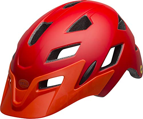 BELL Sidetrack Jeunes Casque à vélo Unisex-Youth, Matte Red/Orange, Unisize 50-57cm