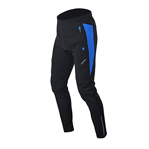 Lixada Pantalon Cycliste Homme Outdoor Cycliste Sport d'hiver Pantalons Confortables et Respirantes avec Coussin rembourré (S, Bleu)