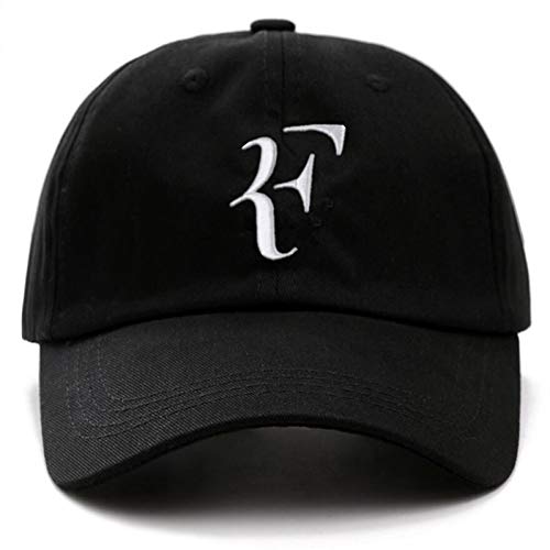 FHSOHG Unisexe Marque Caps Tennis Roger Federer Daddy Chapeau Sport Baseball Cap Coton 3D Broderie Tennis Chapeau F Lettre