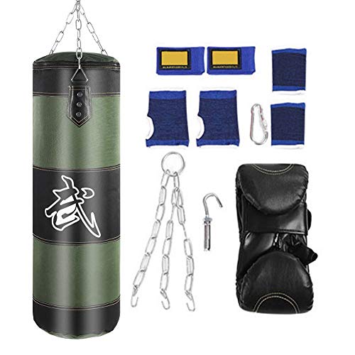 VGEBY1 Sac de Boxe, Sacs Lourds Sac de Frappe Equipement de Conditionnement Physique pour Le Sac sans Sable de Combat de Kick de Crochet de Boxe (80cm-Vert)