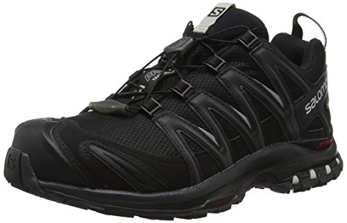 Salomon Femme XA Pro 3D GTX, Chaussures de Trail Running, Imperméable, Noir (Black/Black/Mineral Grey), Taille: 39 1/3