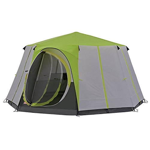 Coleman Tente Octagon, Tente Festival 6 à 8 Places, Grande Tente Dôme Avec Pleine Hauteur de Tête, 100% Imperméable, Tente de Camping Familiale Avec Tapis de Sol Cousu