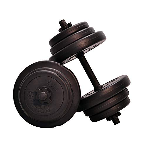 Focus Fitness Kit d'haltères réglables pour Homme et Femme Noir 20 kg