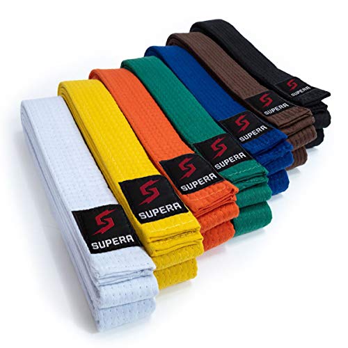 Supera Ceinture de sport de combat Longueurs Ceinture de karaté en étoffe très épaisse. Ceinture de Taekwondo pour enfants et adultes - Ceinture de judo. 280 cm bleu