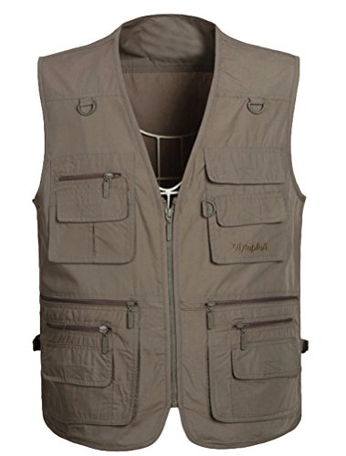 Vogstyle Homme Manteau sans Manche Veste Tops Pêche de Chasse Randonnée Gilet avec Multi-Poches Colore-3 M