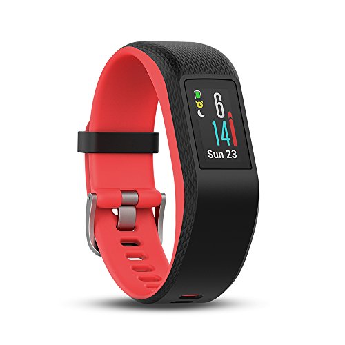 Garmin Vivosport - Bracelet de Sport avec GPS et Cardio Poignet - Taille S/M - Noir/Fuchsia