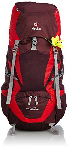 Deuter Act Lite Sac à Dos Femme, Aubergine/Fire, 45 + 10 L