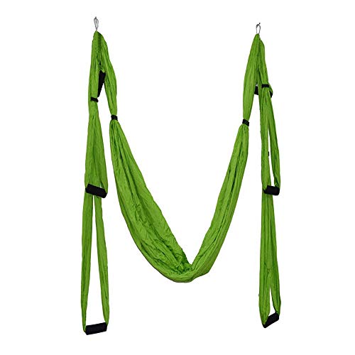 Pawaca aérienne Yoga balançoire,Ultra solide Yoga Hamac avec Parachute Tissu poignées Trapeze d'antenne,Air Fly Sling,hamac de/Trapeze pour une utilisation en intérieur et extérieur santé,vert clair