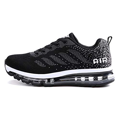 Axcone Homme Femme Air Running Baskets Chaussures Outdoor Running Gym Fitness Sport Sneakers Style Multicolore Respirante - 34EU-46EU, Noir, 37 EU