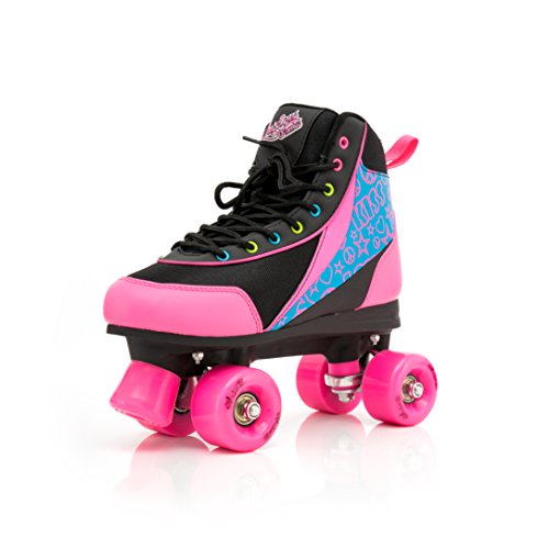 Luscious Patins à roulettes rétro, Femme, Noir / Multicolore, 23 EU