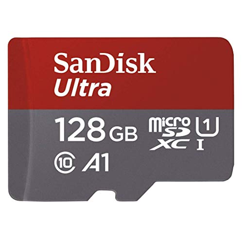 SanDisk - SDSQUAR-128G-GN6MA - Carte Mémoire MicroSDHC Ultra 128GB avec Vitesse de Lecture Allant jusqu'à 100MB/S, Classe 10 (FFP) (Nouvelle Version)
