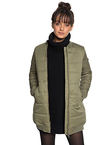 Roxy Fade Out - Veste Bomber Longue, matelassée et déperlante - Femme - M - Vert