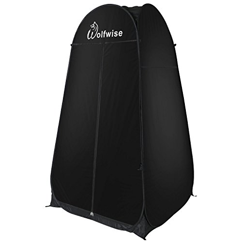WolfWise Tente de Douche Toilette Pop Up Grande Taille Cabinet de Changement Tente Instantanée Portable Camping Plage - Noir