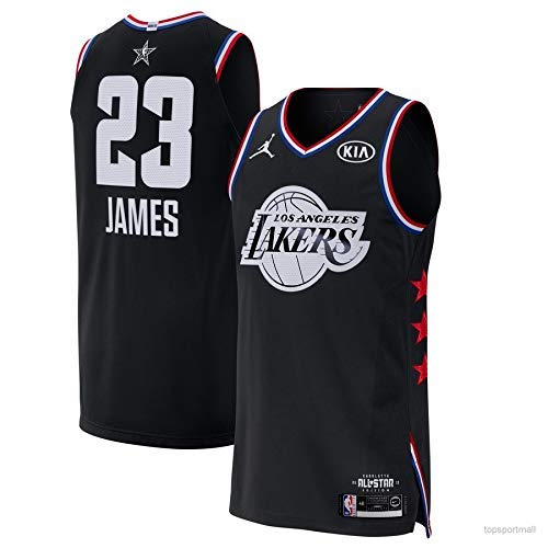 Lalagofe Lebron James Nero, All Star Game 2019 Basket Canotta Maglia Jersey Los Angeles Lakers #23, City Edition, Un Nuovo Tessuto Ricamato, Stile di Abbigliamento Sportivo (M)