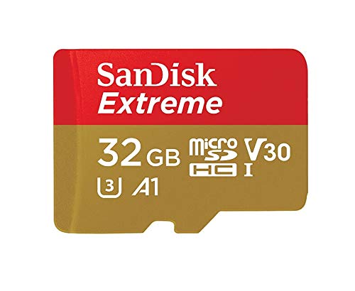 SANDISK - 32 Go Carte microSD Extreme avec Adaptateur SD | Idéal pour les Caméras d'Action & Drones | Design Durable | Incl. Logiciel de Récupération Facile Des Fichiers - RescuePRO Deluxe