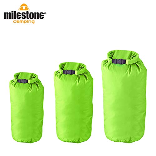 Milestone Camping Sacs étanches (Pack de 3) -Verts