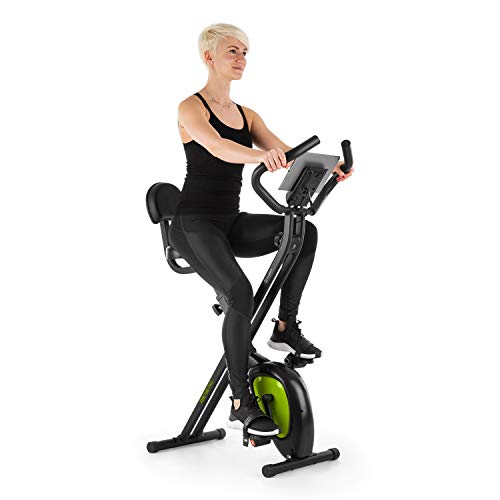 Klarfit X-BIKE-700 2.0 Ergomètre Home-Trainer - Vélo Fitness Cardio, Ordinateur d'entraînement, Pulsomètre intégré, 8 Niveaux de résistance réglables, Noir-Vert