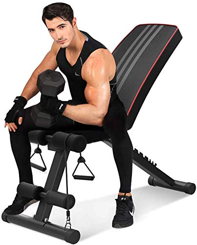 YOLEO Banc de Musculation Pliable Banc de Poids Gymnastique à Domicile Bureau, Dossier réglables en 7 Positions