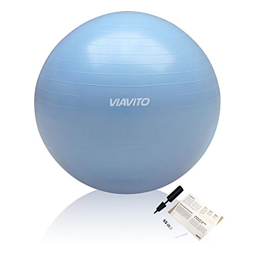 Viavito 200kg Ballon De Gymnastique suisse Anti-Éclatement avec Pompe - 65cm Bleu