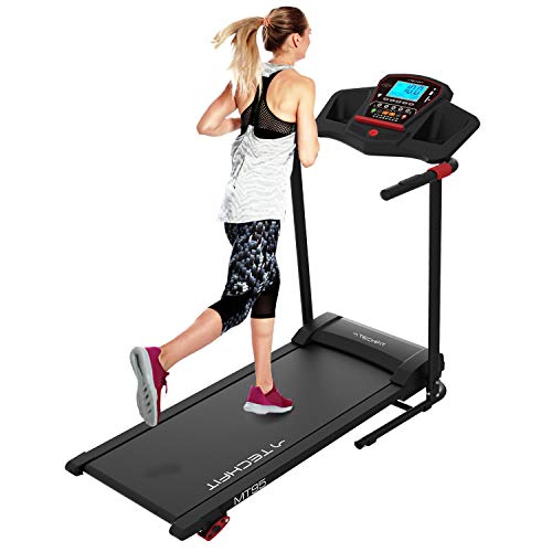 TechFit MT95 Tapis Roulant Electrique Pliable, Puissance Moteur Maximale de 2.5 HP, avec 3 Etapes d'inclinaison Manuelle, 16 Programmes Prédéfinis, Ecran LCD, Application Bluetooth et MP3