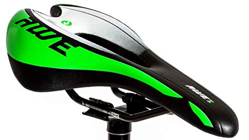 AWE Adulte VTT Selle de Course pour Homme Vert Noir Chromo Rails