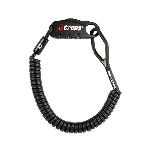 CROPS Câble antivol Pro Q4 – très léger – Combinaison à 3 Chiffres – mémoire de Forme : revient à sa Forme Initiale – antivol – pour Moto, vélo, valises, Snowboard, Skis et Casque de Moto - Noir