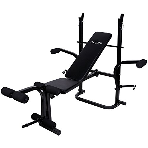 CCLIFE Appareil de Musculation Multifonction inclinable Banc de Musculation Multifonctions Support d'halteres, Couleur:001