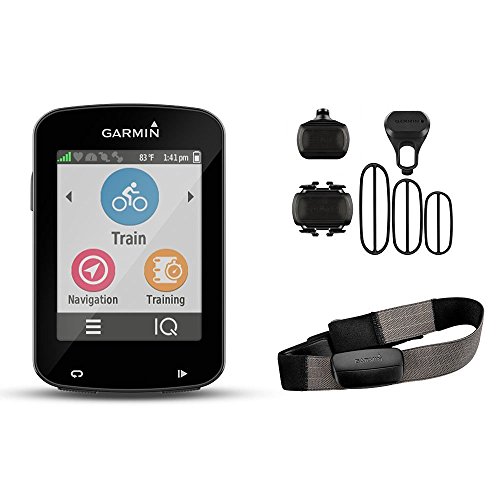 Garmin Edge 820 - Pack Avec Ceinture Cardio + Capteur de Cadence et Vitesse + Compteur GPS de vélo - Ecran couleur tactile 2,3'' - Fonction GroupTrack - Noir
