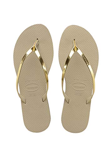 Havaianas You Metallic, Sandales Bout ouvert Femme, Or (Sand Gris/Light Golden 2719), 41/42 EU