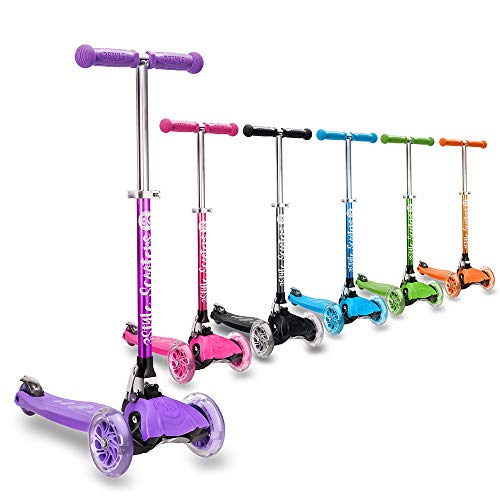 3StyleScooters RGS-1 (Petite) Trottinette à 3 Roues pour Enfant - idéale pour Les Enfants âgés de 3 Ans et Plus - avec Roues à lumières LED, modèle Pliable et poignées réglables (Violet)