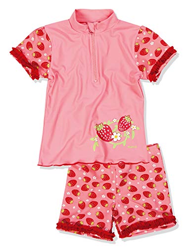 Playshoes UV-Schutz Bade-Set Erdbeeren Maillot Une Pièce, Rose (Original 900), 122 (Taille Fabricant: 122/128) Fille