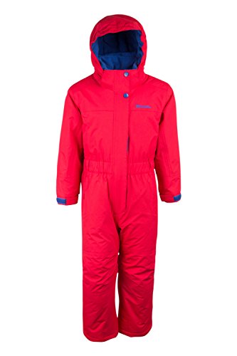 Mountain Warehouse Combinaison de Neige Enfants Cloud - Une pièce imperméable, Coutures soudées, Doublure Polaire, Ajustable - Idéal pour Camper par Temps Froid Bleu Marine 2-3 Ans