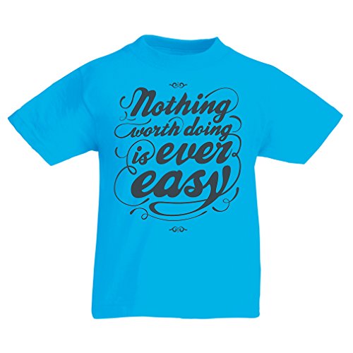lepni.me T-Shirt pour Enfants Citations de Motivation pour la Vie - Inspiration Vintage (14-15 Years Bleu Clair Multicolore)