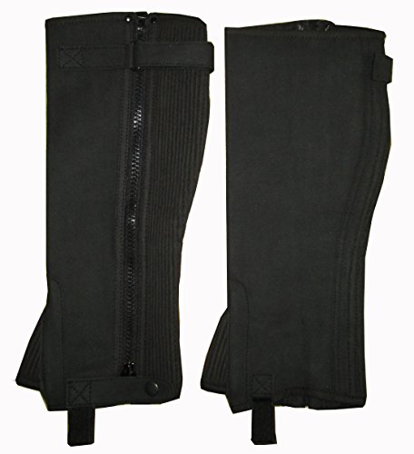 Les Mains sur équitation pour Femme Homme Horese d'équitation Jambières Guêtres Noir ou Marron Cuir Amara, Noir, s