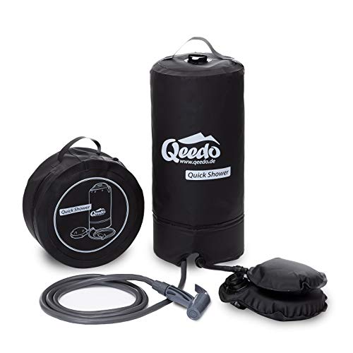 Qeedo Quick Shower Douche de Camping, Douche Portable avec Pompe à Pied, 11 l