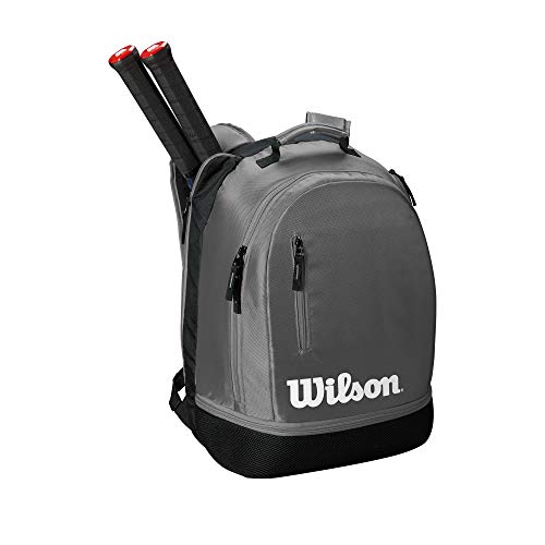 WILSON Team Backpack Tennis Bag Unisex-Adult, Grey, 2 Rackets