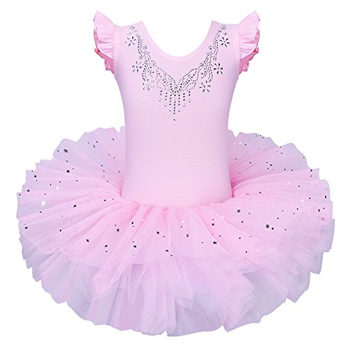 ZNYUNE Fille Tutu Ballet Danse Robe Classique 184 Rose XL pour 5-6 Ans