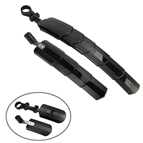 TAGVO Garde-boue de vélo, rétractable vélo garde-boue Ensemble Vélo de Montagne avant et arrière boue garde Portable réglable vélo Fender pour VTT