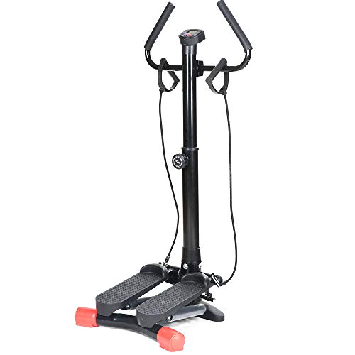 Vinteky Twister Stepper avec Guidon avec écran Multifonctions et Cordes Élastiques Poids supporté jusqu'à 90kg