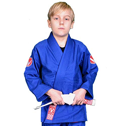Valor Sento Combinaison de Judo pour Enfant, Bleu, 140 cm