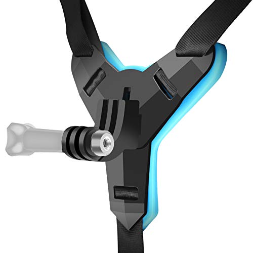 SHOOT Fixation Support Casque de Moto Menton Fixation Ceinture de Casque Intégrée pour Caméra d'action Sportive pour Gopro Hero 8/ Hero 7 / Hero 6 / Hero 5 / Yi/SJ Cam