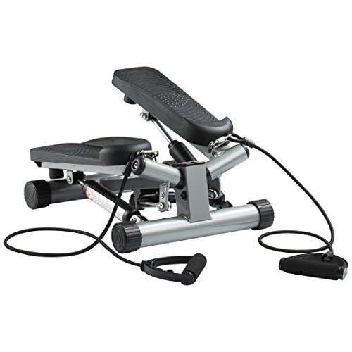 Ultrasport Swing Stepper avec Bandes élastiques/Stepper à Niveau de Difficulté Réglable et Console de Commande sans Fil – Stepper Up-Down pour Sportifs Débutants et Confirmés, Dimensions Compactes