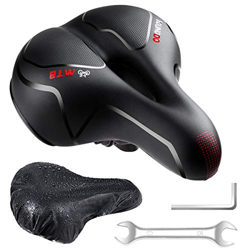 YOUNGDO Selle de Vélo, Selle Velo Gel Ergonomique avec Boule d'Amortisseur à Double Ressort, Selle Gel Rempli de Mousse de Gel, Siège de Vélo Confortable Convient pour Bicyclette/VTT/Vélo de Route