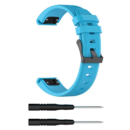 pour Garmin Forerunner 945 Watch Bracelet, Dragonne de Soft Sports de Remplacement en Silicone de Band de Montre + 2X Screwdriver pour Garmin Forerunner 945, 120-210mm (Bleu Ciel)